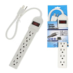 1.5Ft 6-Outlet 15A Power Strip, 14AWG White